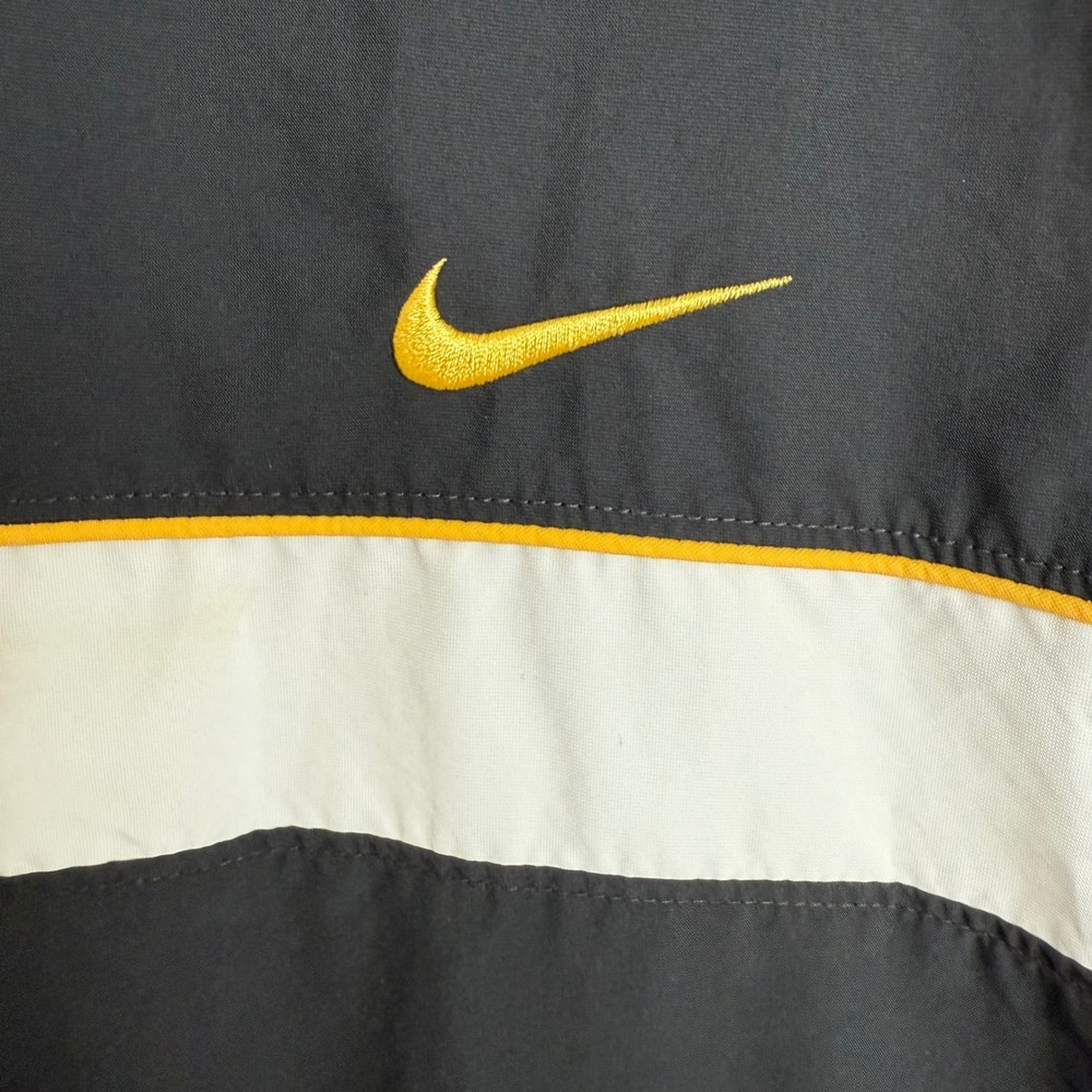 Nike Y2K Windbreaker Jacket Mens XXL Black Gold Swoosh Track Running - Picture 4 of 10
